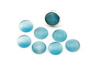 10 Cateye Cabochons in hellblau, 12 mm