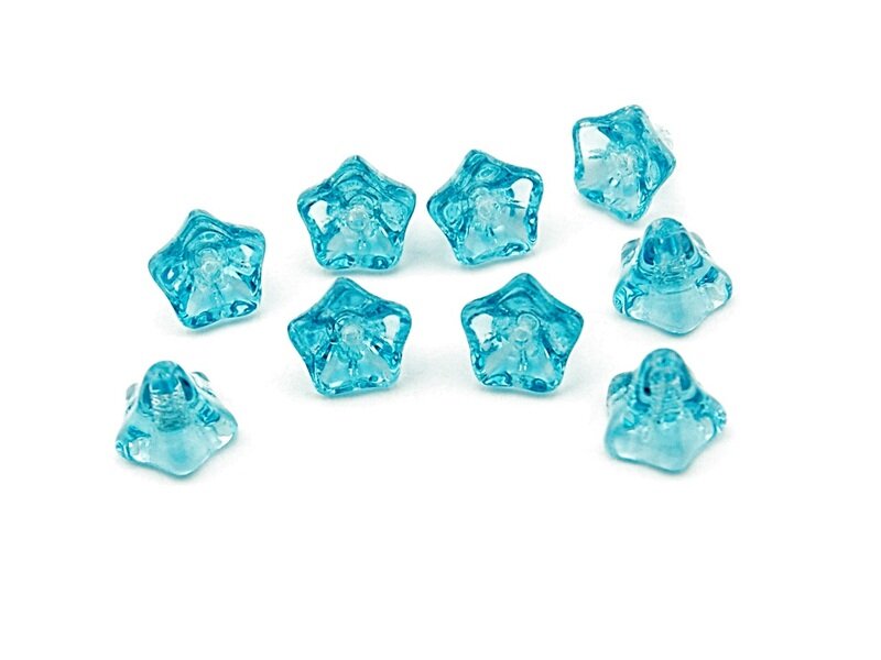 10 Glasblumen in hellblau 9 mm