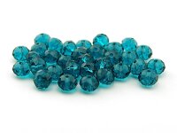 20 Glasschliffperlen in petrol, 8 mm