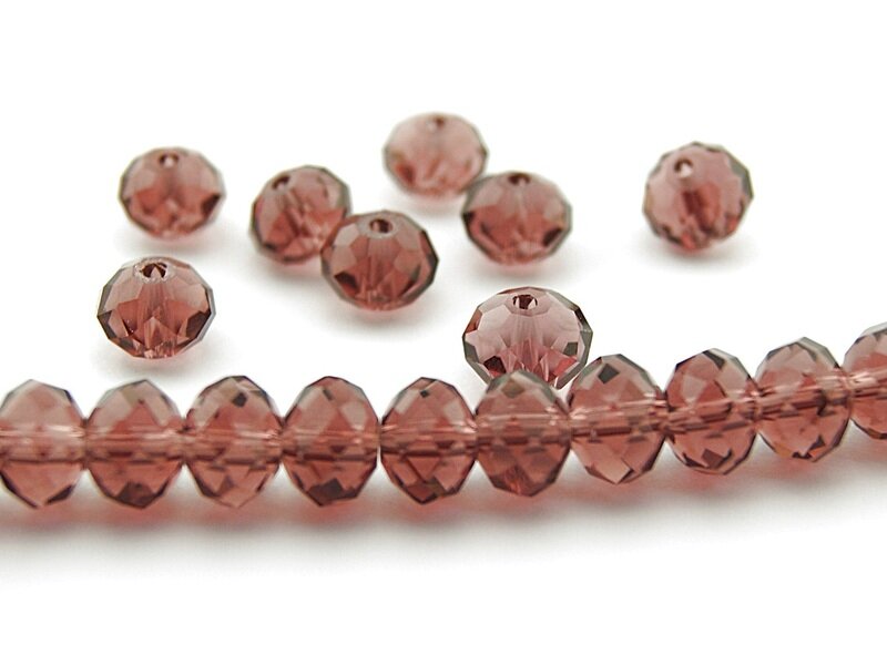 12 Glasschliffperlen 8 mm pflaume
