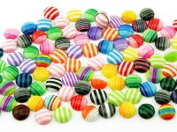 20 Cabochons 10 mm Resin gestreift (zweite Wahl)