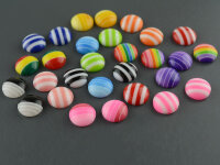 20 Cabochons 10 mm Resin gestreift (zweite Wahl)