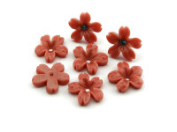 6 Blumen in lachs, 18 mm