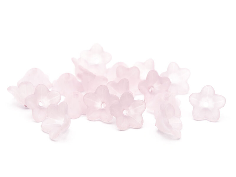 20 Blüten 13 mm rosa gefrostet