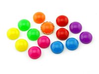 14 Cabochons in neonfarben als bunte Mischung, 12 mm