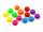 14 Cabochons in neonfarben als bunte Mischung, 12 mm