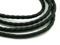 1 m Kunstlederband geflochten schwarz 5 mm