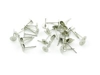 40 Ohrstecker in silberplatiniert mit 6 mm Klebefläche