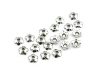50 kleine Perlkappen in silberfarben, 6,5 mm