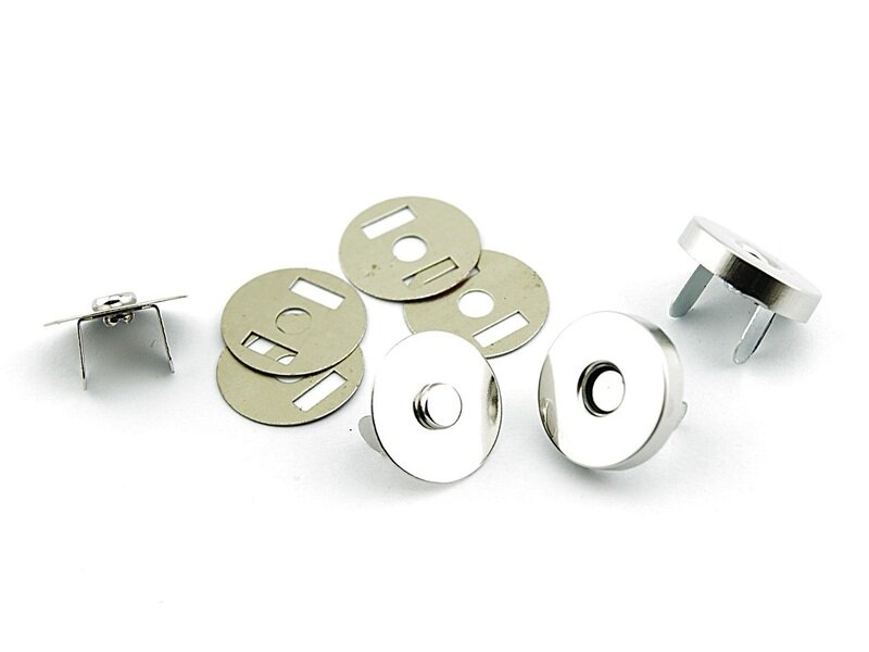6 Magnetverschlüsse 18 mm silber platiniert