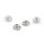 50 Perlkappen in vintage Silber, 6 mm