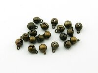 30 kleine Glöckchen aus Messing in antik Bronze