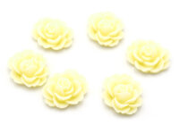Cabochons als Seerose in vanille 18 x 16 mm 6 Stück