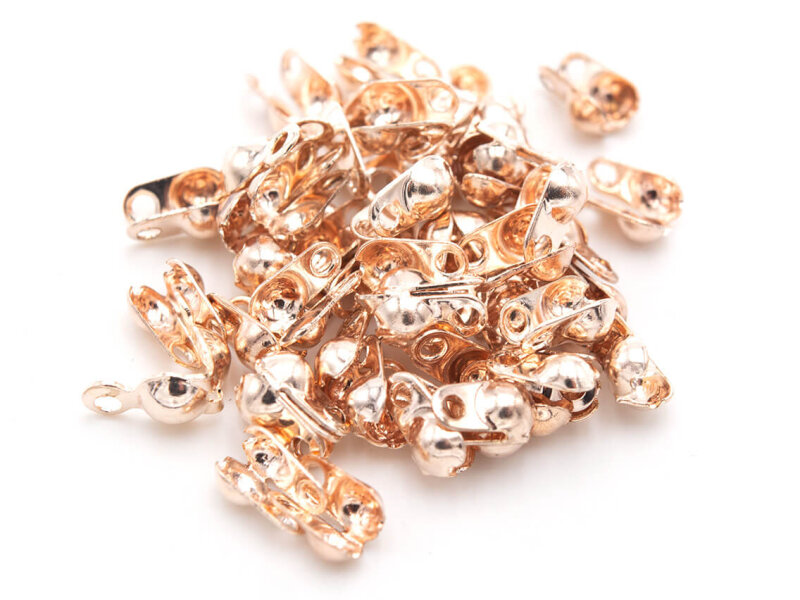 Endkappen für Kugelketten in roségoldfarben 2,4 mm 50 Stück