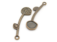 Anhänger Rose in antik bronzefarben 10 Stück