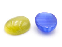 10 ovale Cateye Cabochons im Farbmix, 10 x 8mm