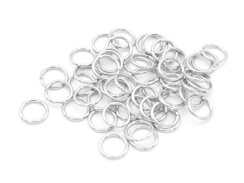 Biegeringe aus 304 Edelstahl in platinfarben 8mm 50 Stück