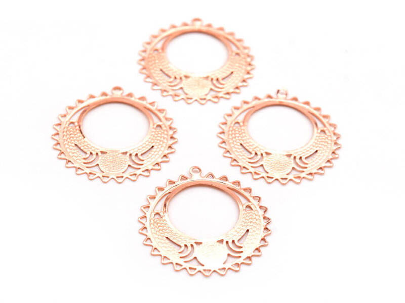 4 orientalische Anhänger in peachy roségold