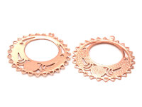 4 orientalische Anhänger in peachy roségold