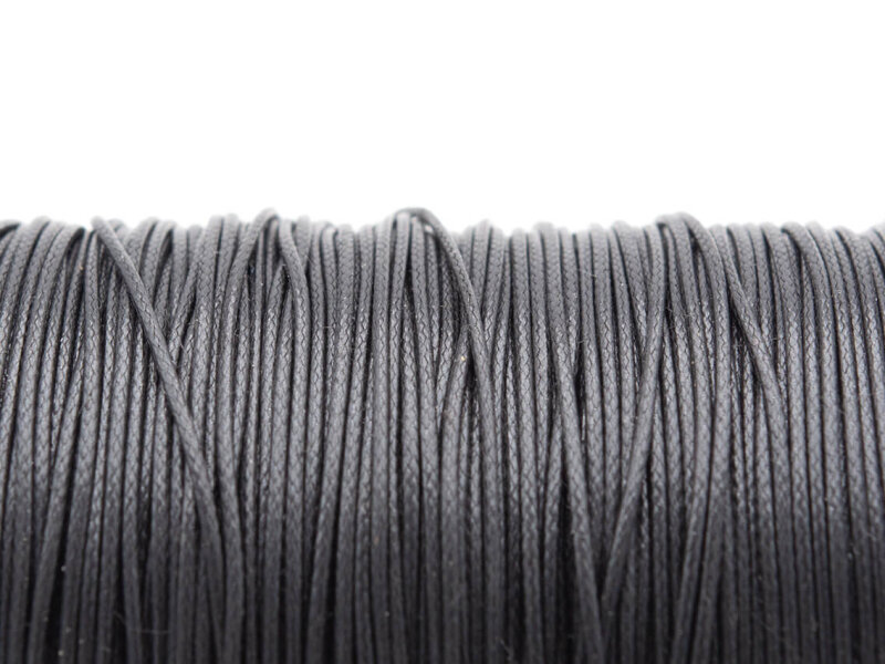 Polyesterkordel gewachst in schwarz 0,8mm 10m