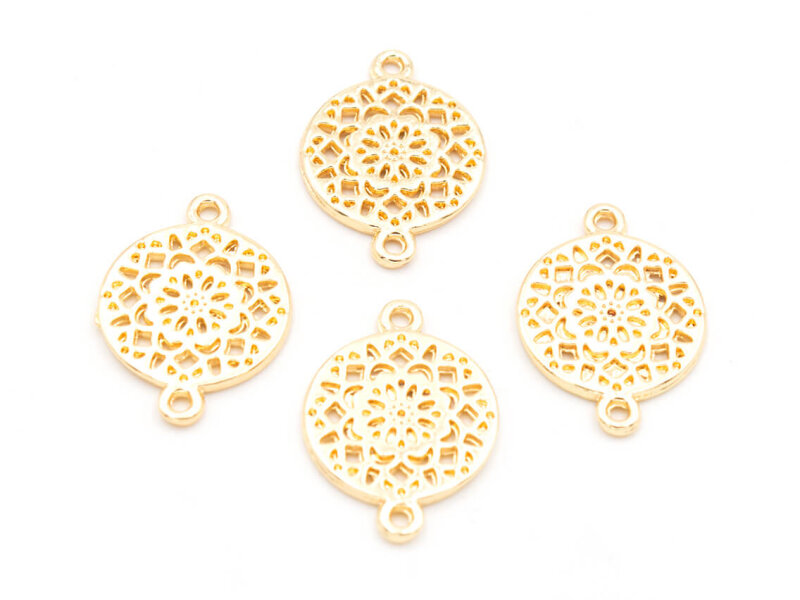 Verbinder Mandala in light goldfarben 4er Set
