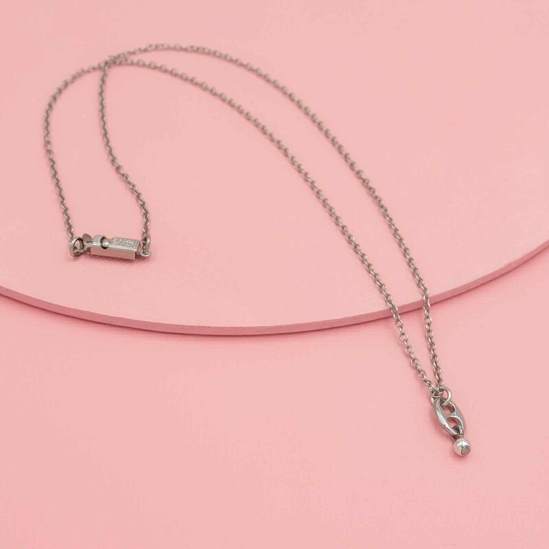 feine Gliederkette Dora mit ovalem Element in platinfarben