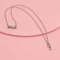 feine Gliederkette Dora mit ovalem Element in platinfarben