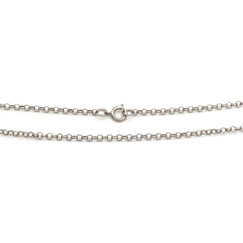 Gliederkette mit runden Gliedern in platinfarben 60cm