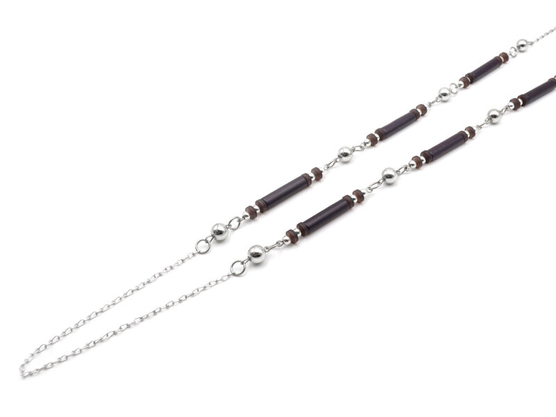 Gliederkette mit Perlenelementen in violett
