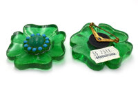 Brosche mit Blume in grün und blau 1 Stück
