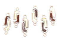 Verbinder mit brauner und cremeweißer Emaille in...
