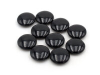 doppelseitige Glascabochons in schwarz 14mm 10 Stück