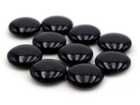 doppelseitige Glascabochons in schwarz 14mm 10 Stück