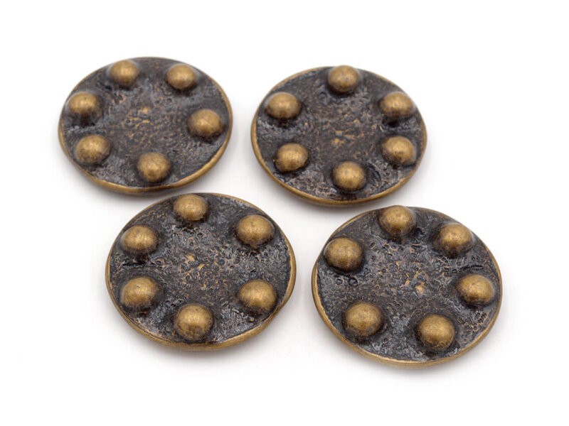 Schmuckelement aus Metall in antik bronzefarben 28mm 4 Stück