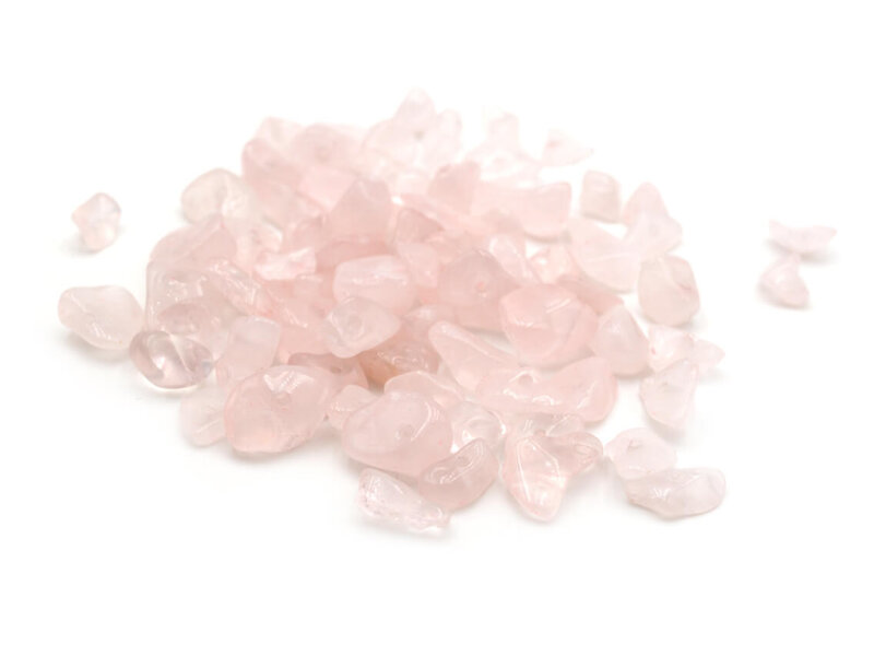 Nuggets als Perlen aus natürlichem Rosenquarz 10g