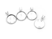schlichte Fassungen aus Messing für 12 mm Cabochons...
