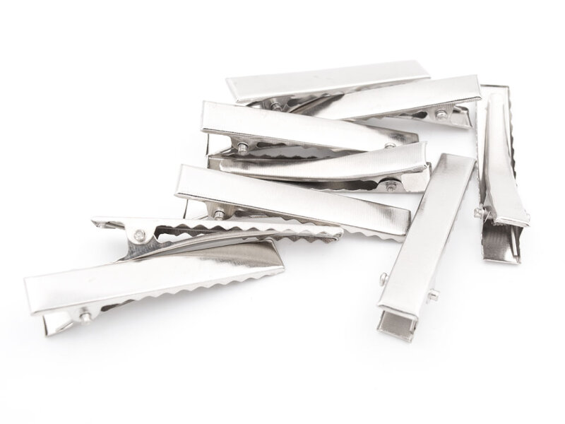 Haarclips in platinfarben 46mm 10 Stück