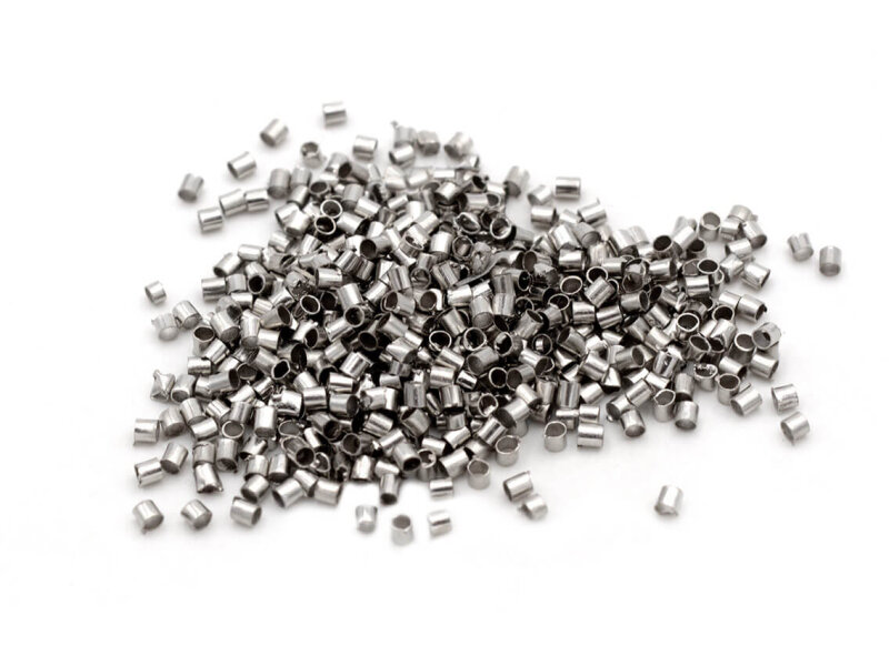 Quetschperlen aus Messing in platinfarben 1,5mm 200 Stück