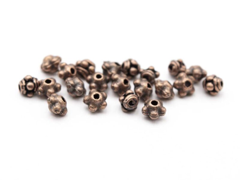 20 Zwischenperlen in Vintage kupfer, 4 mm