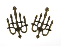 2 große Kerzenleuchter in vintage Bronze