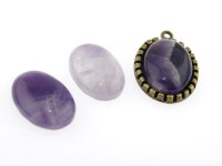 2 Cabochons echter Amethyst, 18 x 13 mm