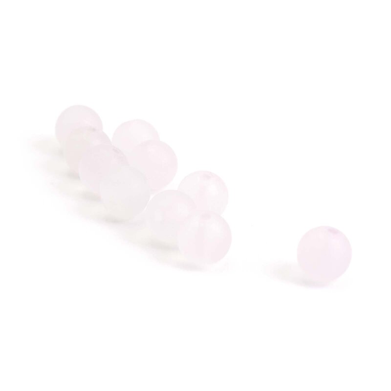 Perlen aus gefrostetem Rosenquarz 6mm 10 Stück