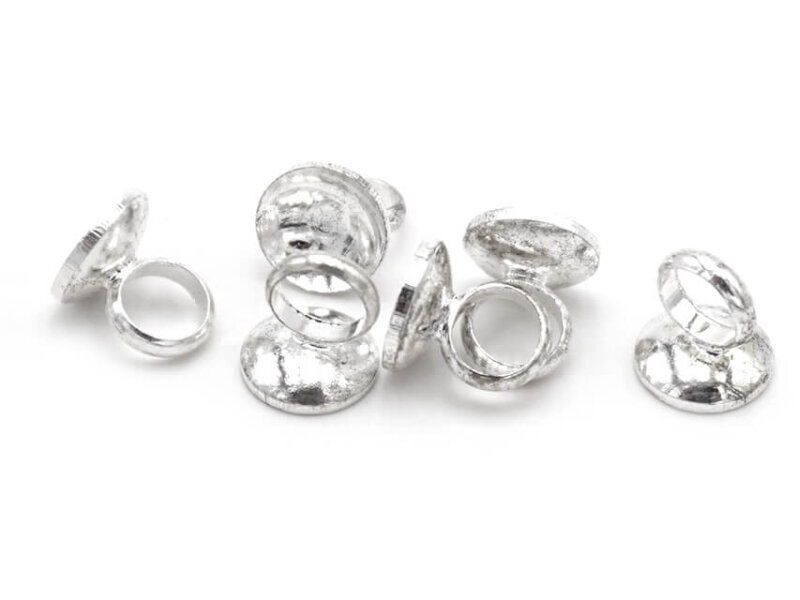 Aufhängung für Hohlperlen 6 mm aus Messing, silberfarben, 6 Stück