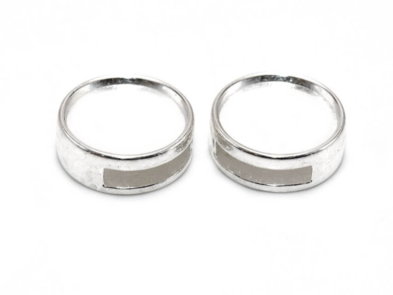 Schiebeperle für 11 mm Cabochons silberfarben 4 Stück
