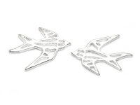 Verbinder Schwalbe im Origami Stil in silberfarben 4...
