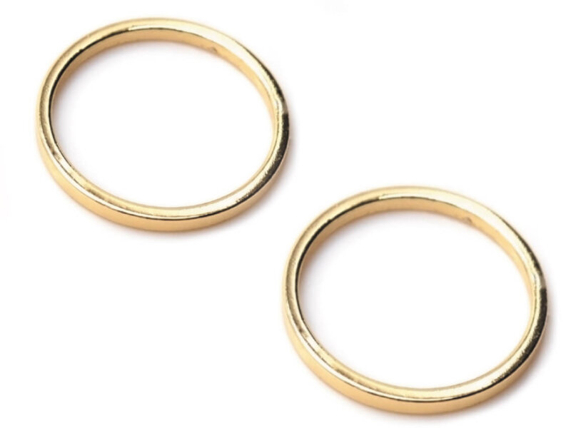 Ringe als Verbinder 18K Gold Beschichtung 15 mm 2 Stück