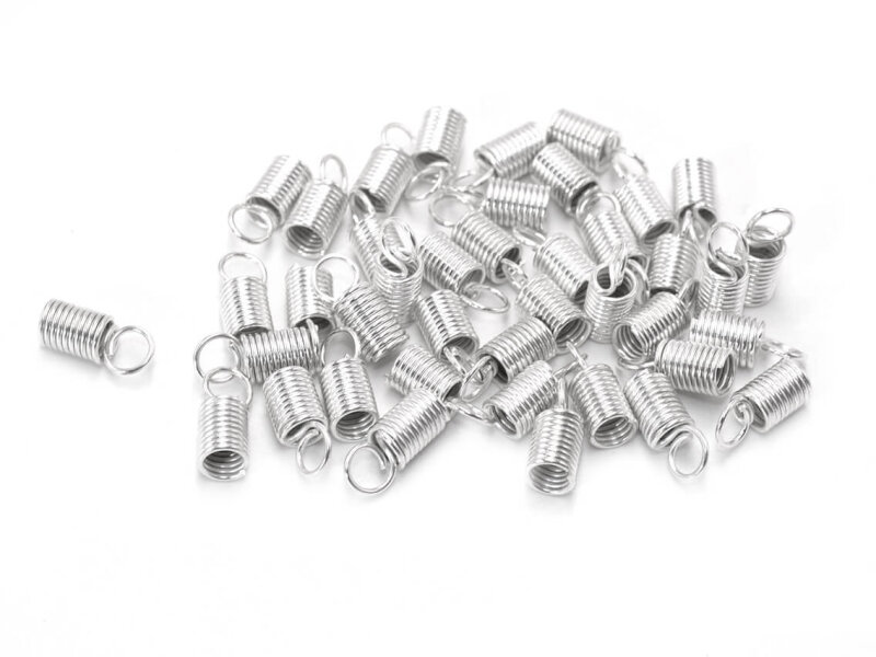 Endkappen für 3,5 mm Bänder in silberfarben 40 Stück