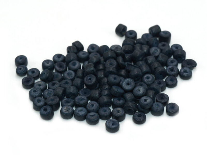 Perlen aus Kokosnuss in schwarz 5 mm 130 Stück