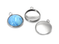 Fassung aus Edelstahl in platinfarben 12 mm im 4er Set