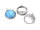 Fassung aus Edelstahl in platinfarben 12 mm im 4er Set